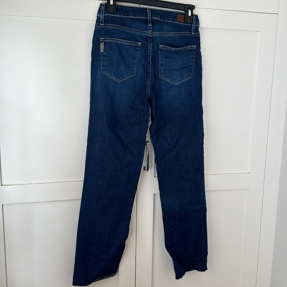 Paige Hoxton Straight Ankle Blue Jeans unfinished edges 26 - Picture 13 of 13